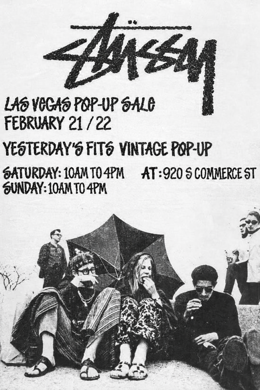 Yesterday's Fits x Stussy Las Vegas Pop-Up Event Flyer Feb 21-22